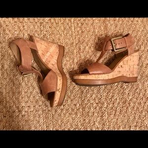 Light brown Franco Sarto wedge sandals